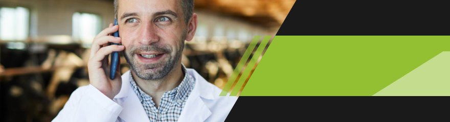 Mature Farm Vet Speaking by Phone Mature Farm Vet Speaking by Phone